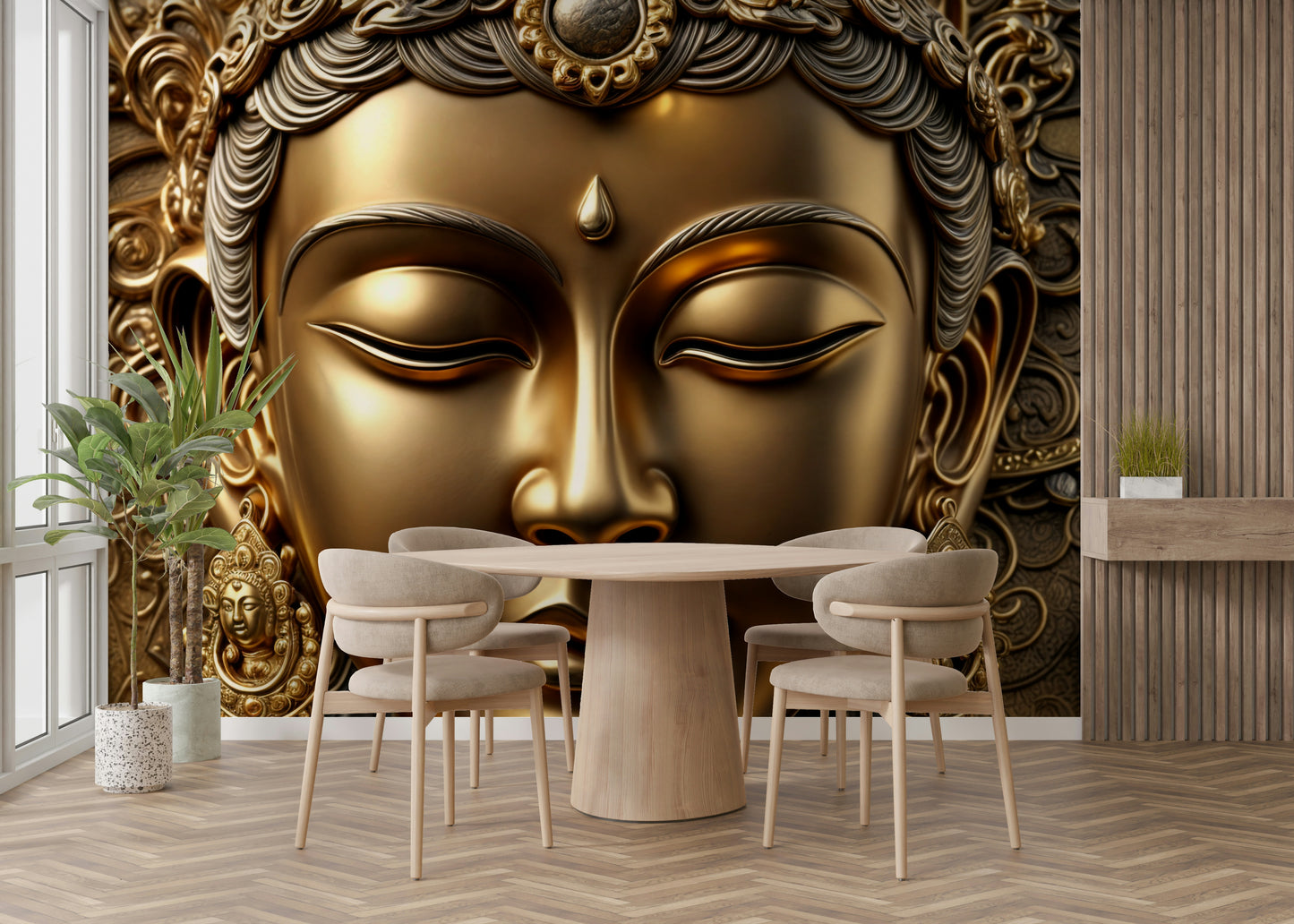 The colors are muted and gentle, like light gray and soft beige.

