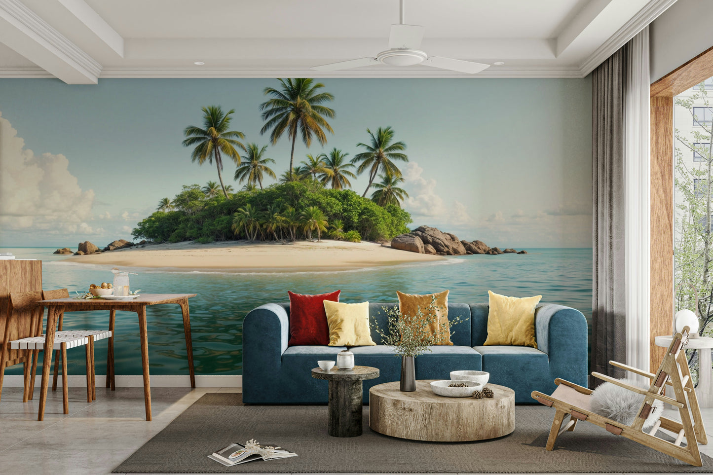 The water reflects the colors of the sky.

