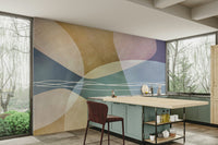 The geometric forms overlap in some places.

