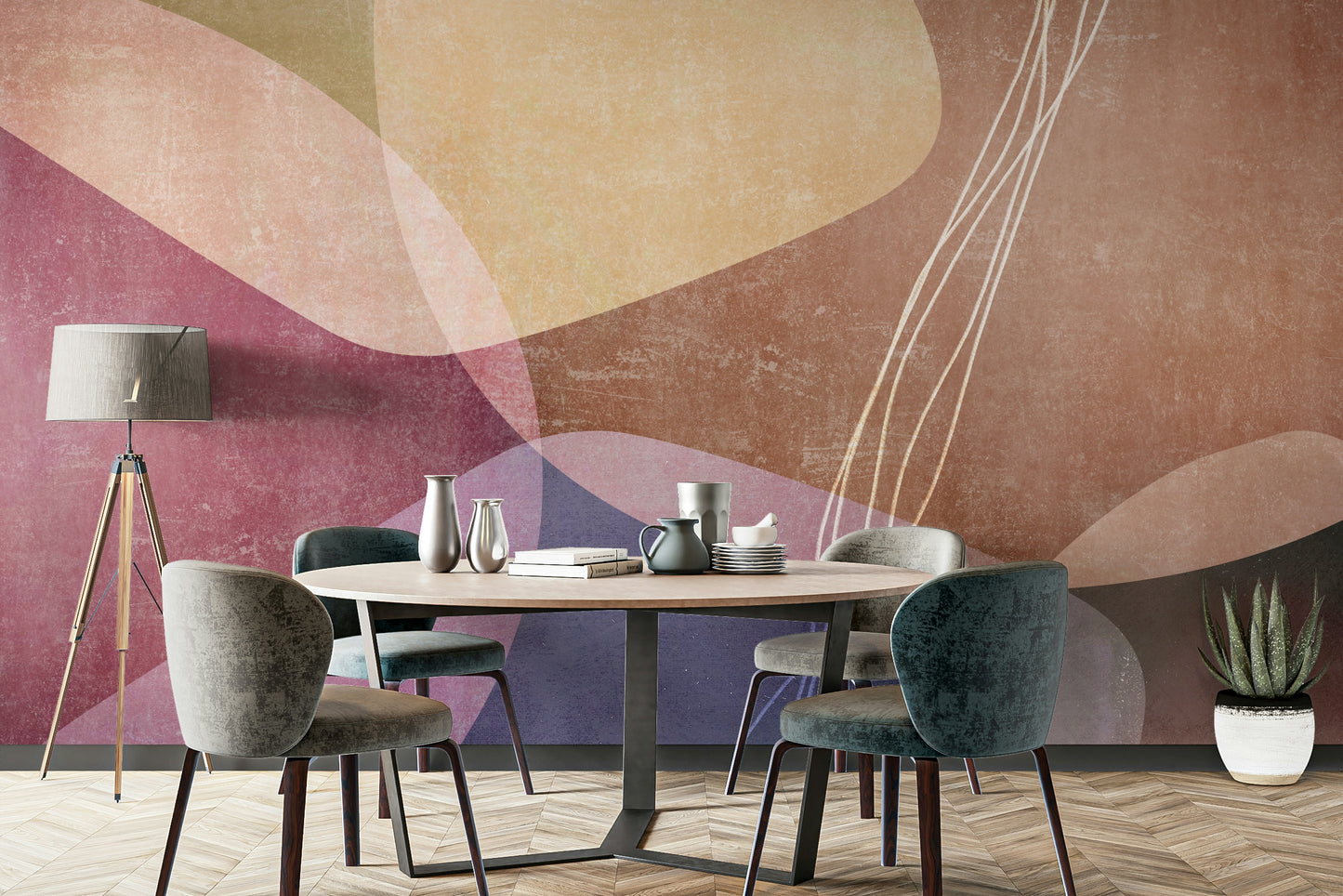 The design has a hand-drawn or painterly quality.

