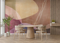 The shapes appear to overlap and flow into one another.

