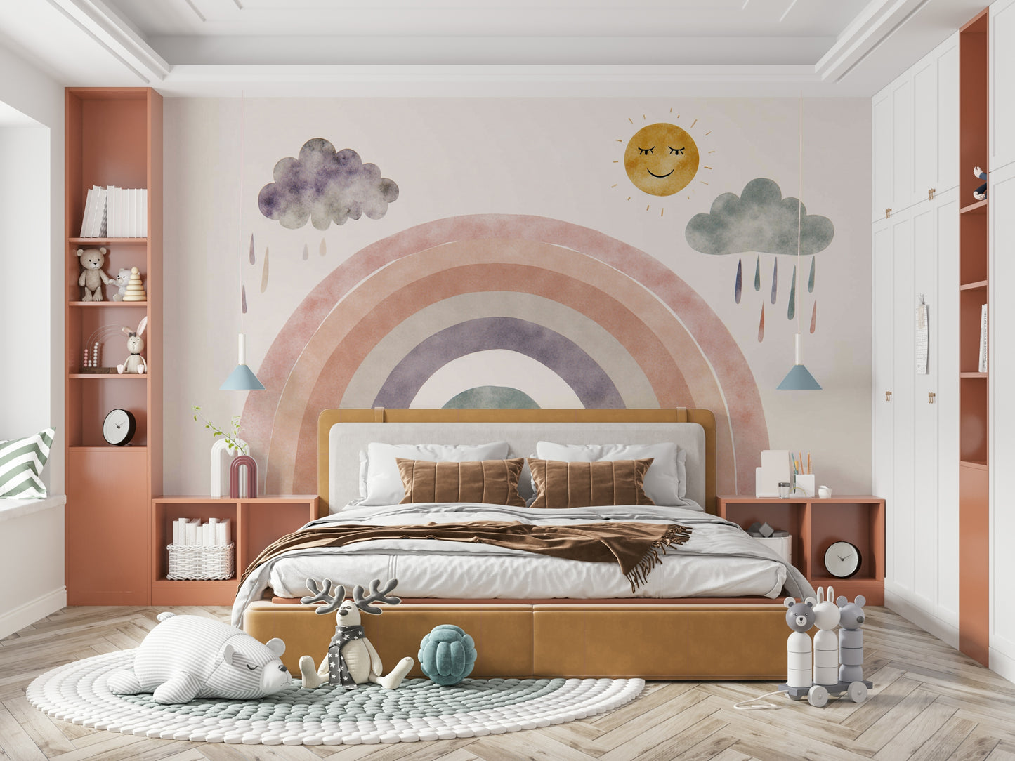 A vibrant rainbow with red, orange, yellow, green, blue, and purple stripes.

