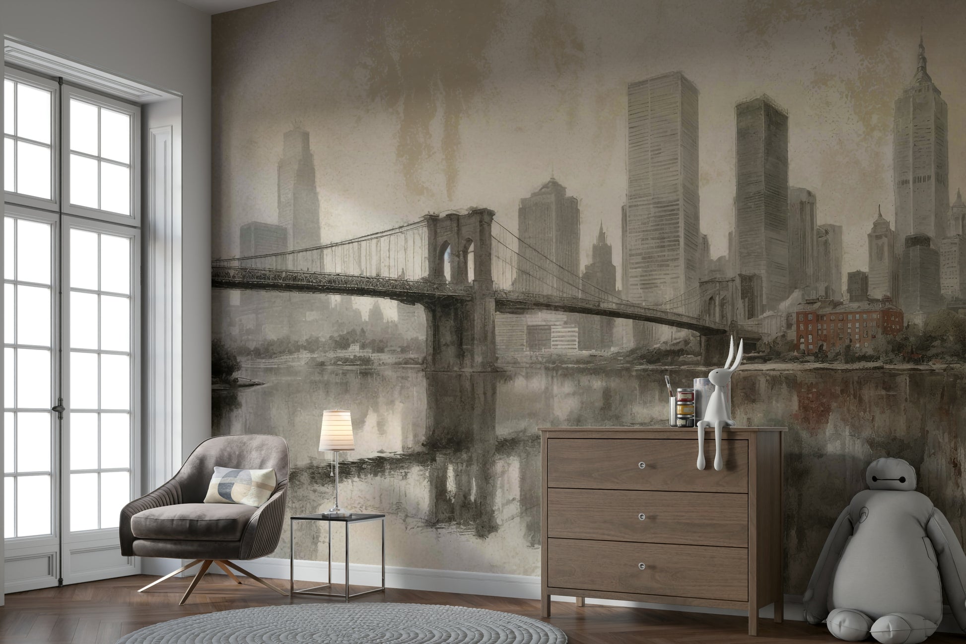 It's a great choice for a peaceful, urban-inspired design.