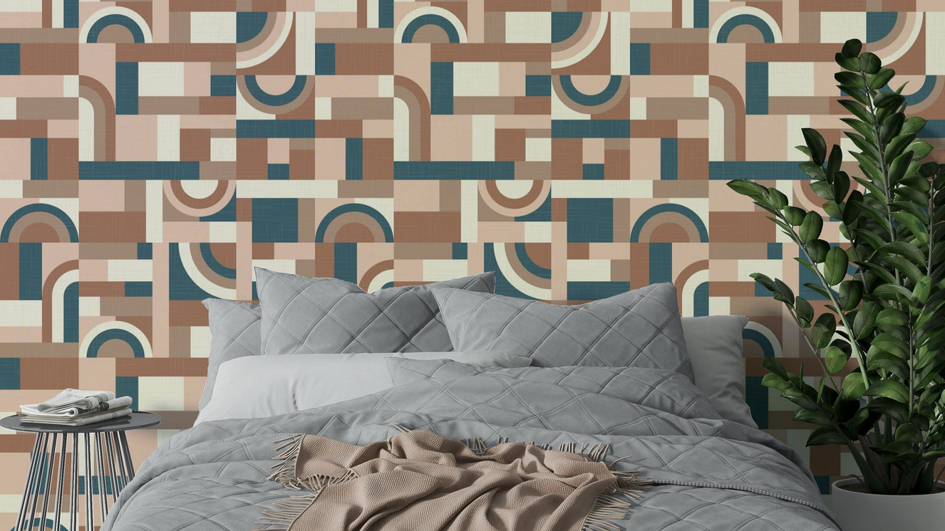 The image shows a full wall with subtle waves of color.

