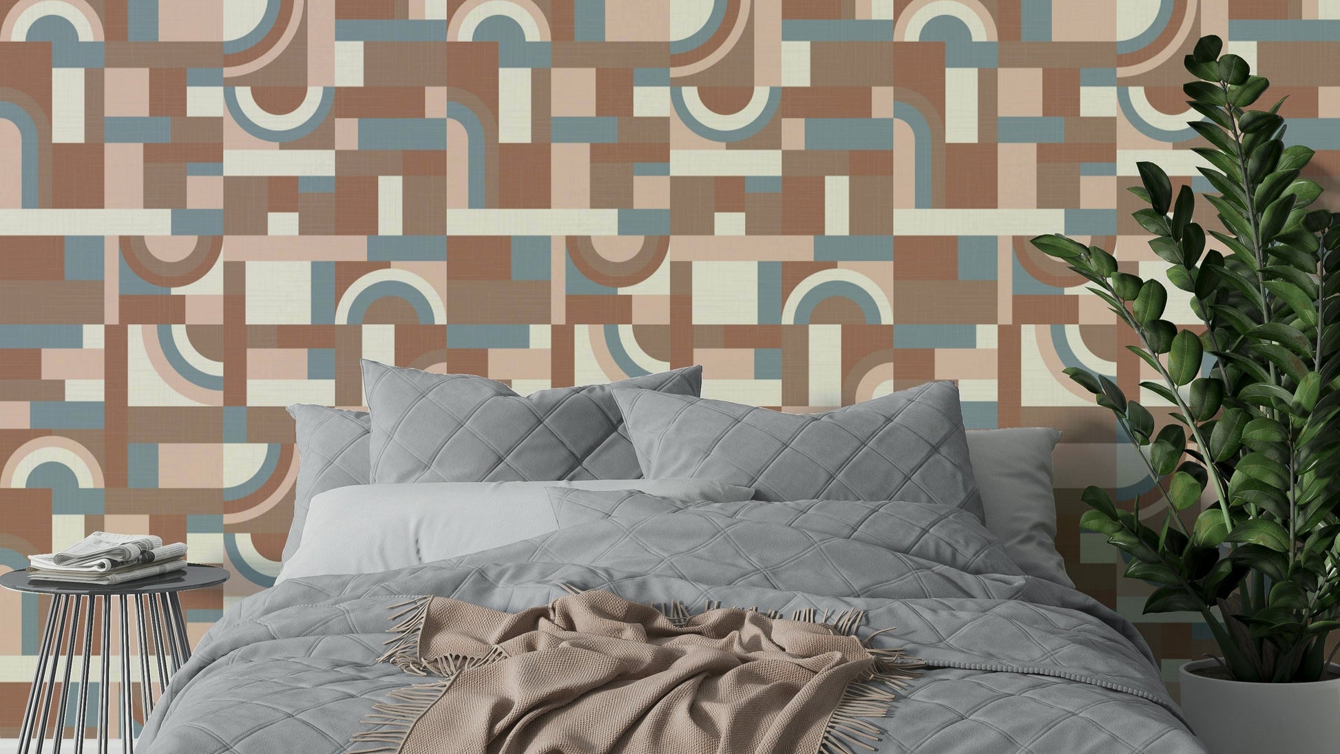 The image shows a full wall with subtle waves of color.

