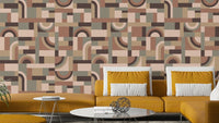 A wall mural featuring a soft, abstract pattern with a flowing, harmonious feel.

