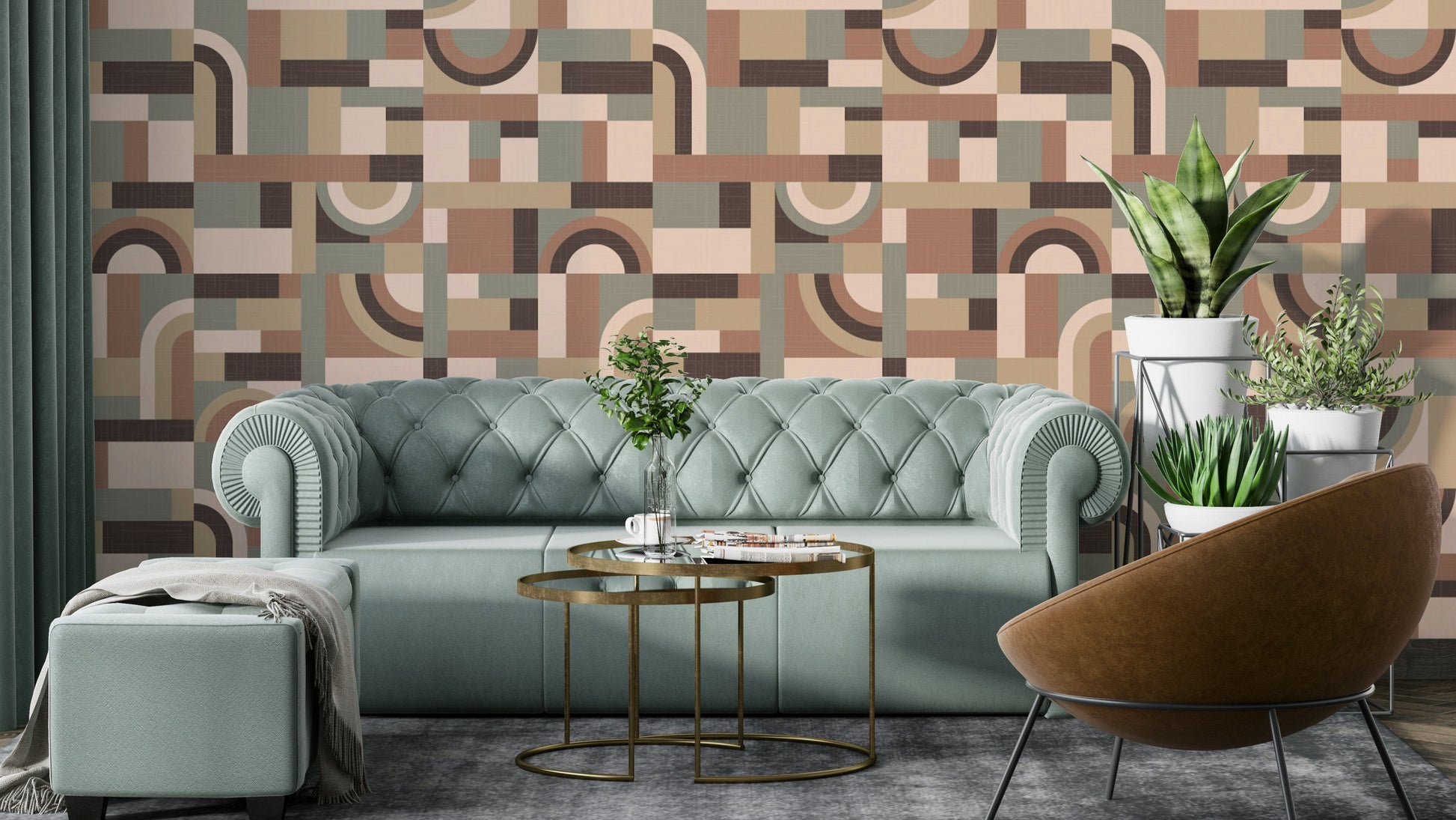 The colors are gentle and warm, including shades of creamy beige and rich mocha brown.

