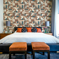 A wall mural featuring a soft, abstract pattern with a flowing, harmonious feel.

