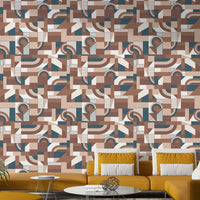 The room's lighting highlights the peaceful feel of the mural.

