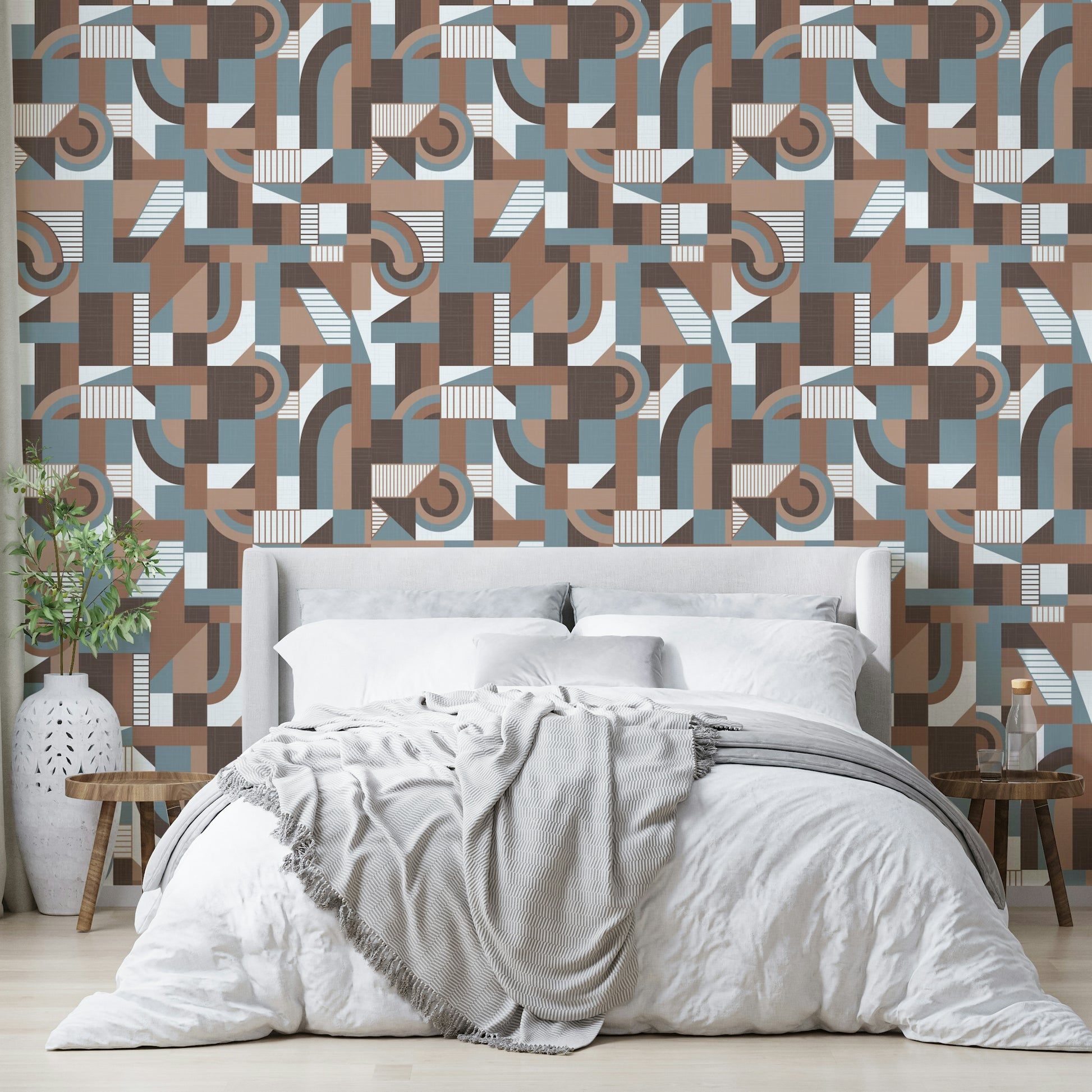 The colors are gentle and warm, including shades of creamy beige and rich mocha brown.

