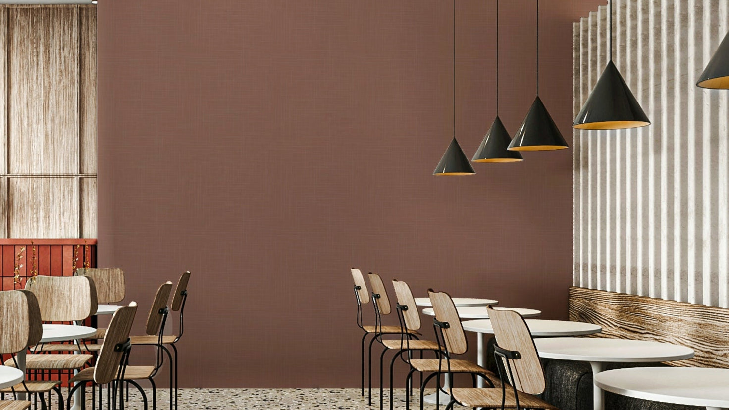 The image shows a full wall with a soft, worn texture.

