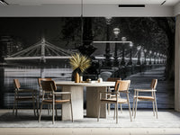 The Albert Bridge is visible in the distance, lit up.

