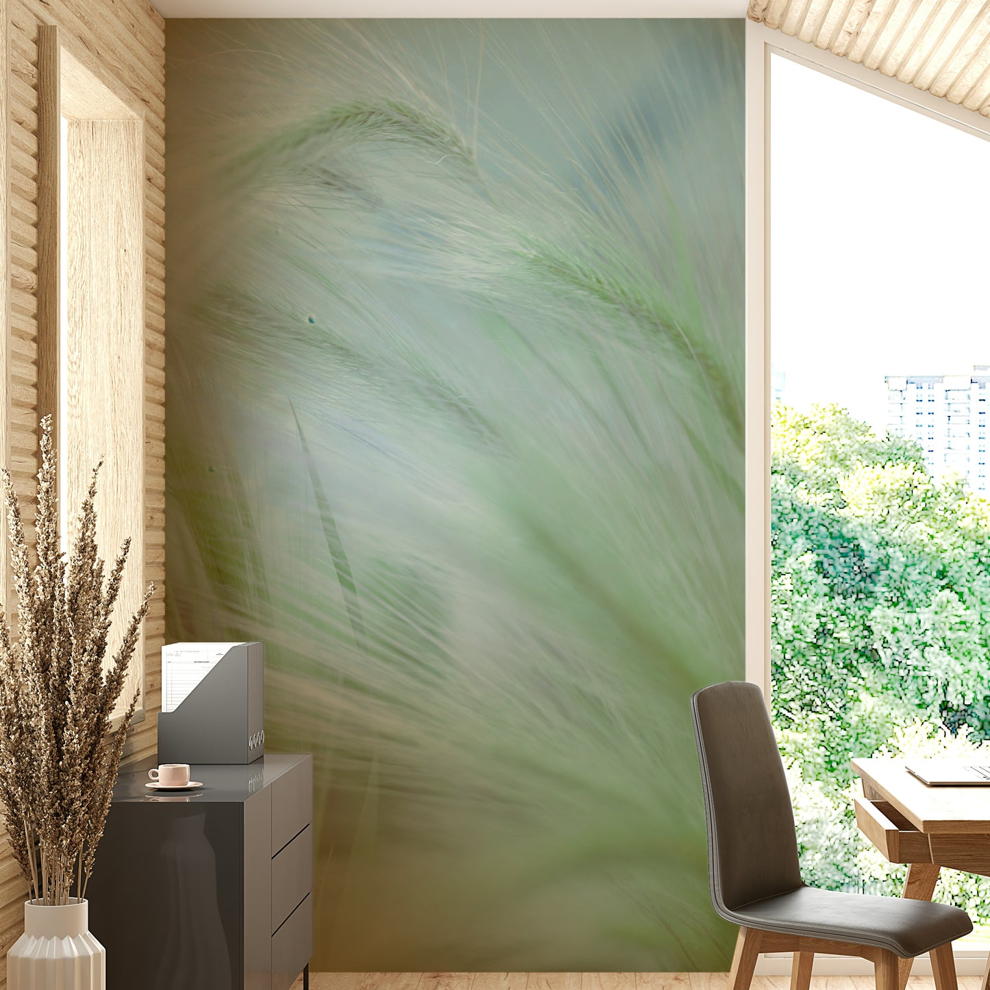 The grasses are drawn in a stylized, artistic way.

