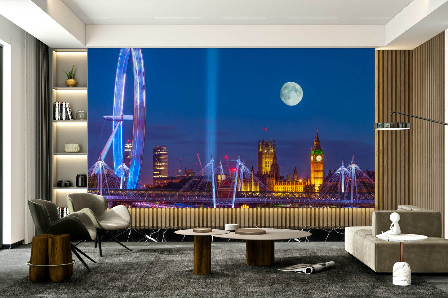 The composition is balanced, with the river as a focal point.

