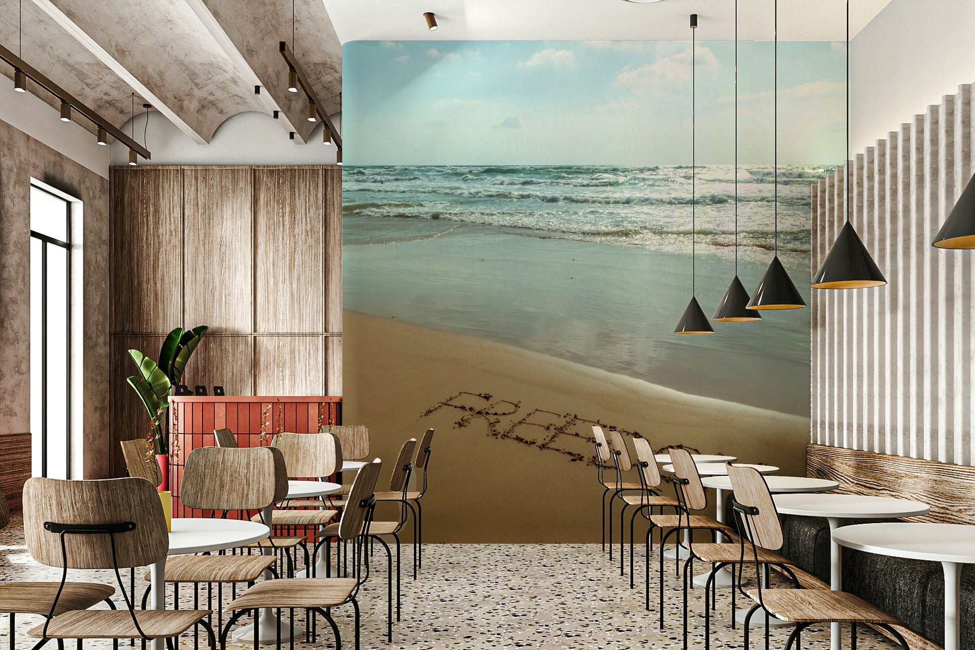 The composition is simple, with the message in the foreground.

