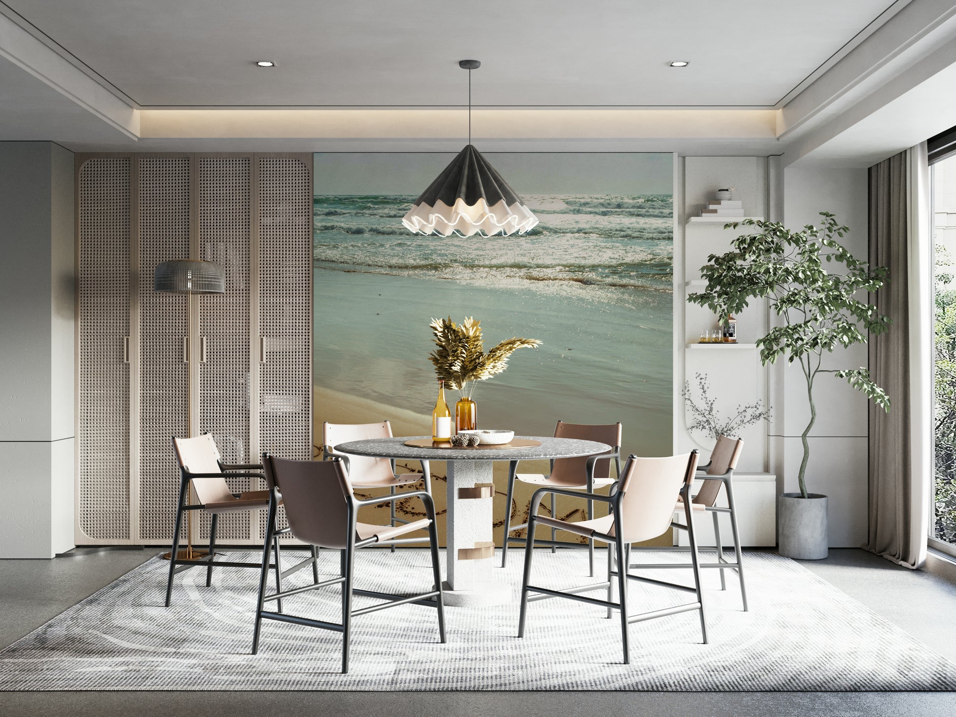 The sky is a light blue with scattered clouds.

