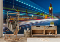 The composition captures the energy of the street level.

