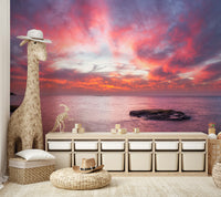 The sun is just starting to rise on the horizon.

