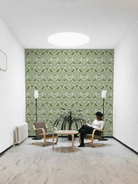 The room's lighting highlights the classic feel of the pattern.

