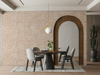 The image shows a repeating design with larkspur flowers and leaves.

