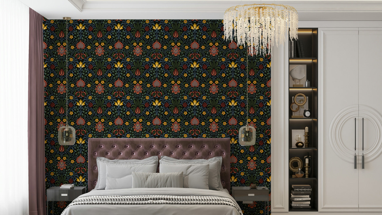 A wallpaper featuring an intricate, detailed pattern.