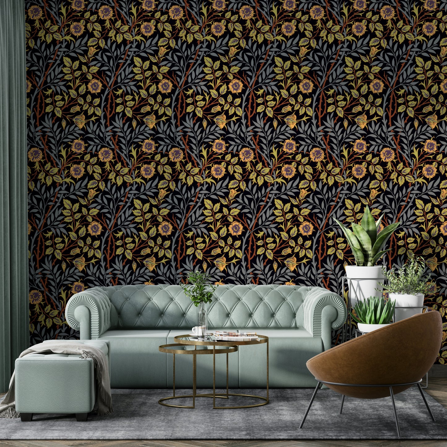 The design has a very polished and luxurious effect on the space.

