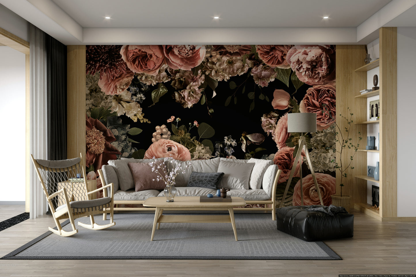 The flowers are in shades of white, pink, and red.

