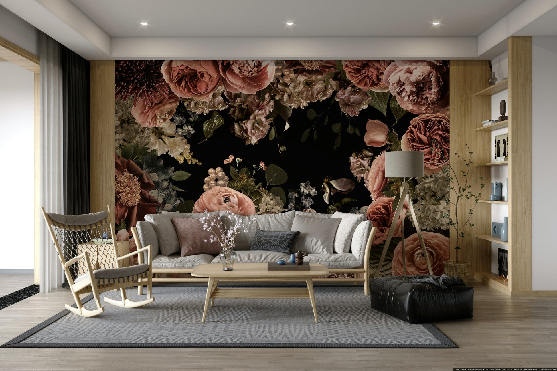 The flowers are in shades of white, pink, and red.

