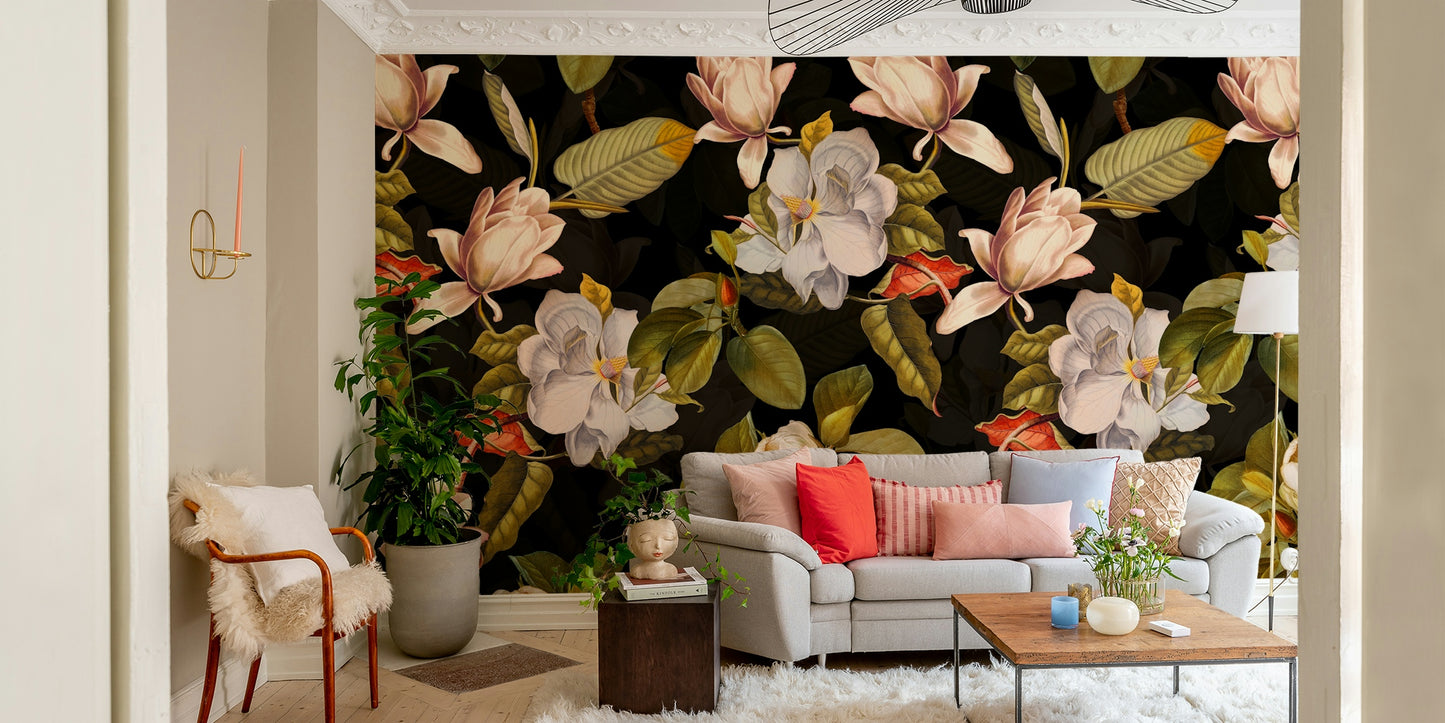 The flowers are in shades of white, pink, and red.

