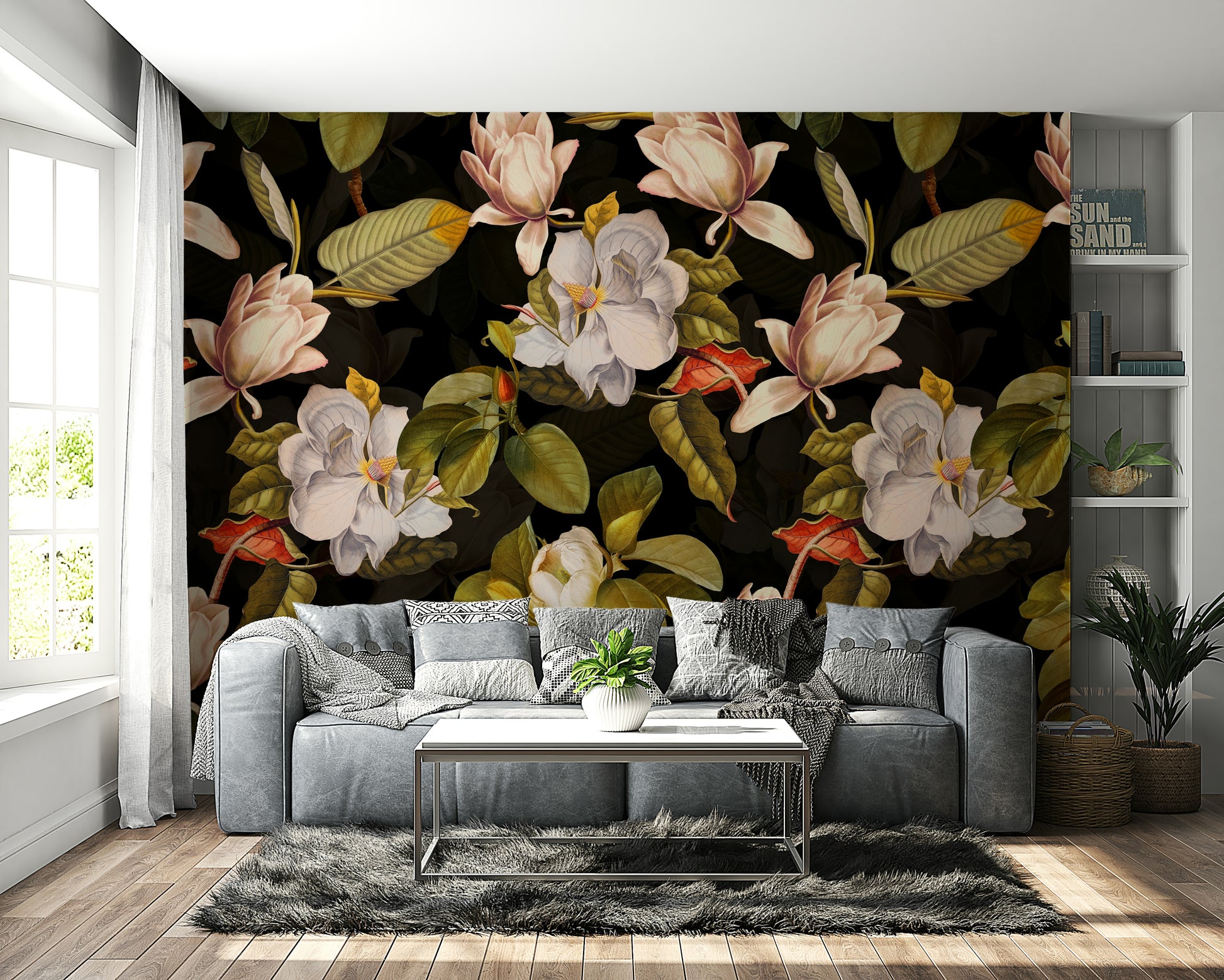 The composition is full and decorative.

