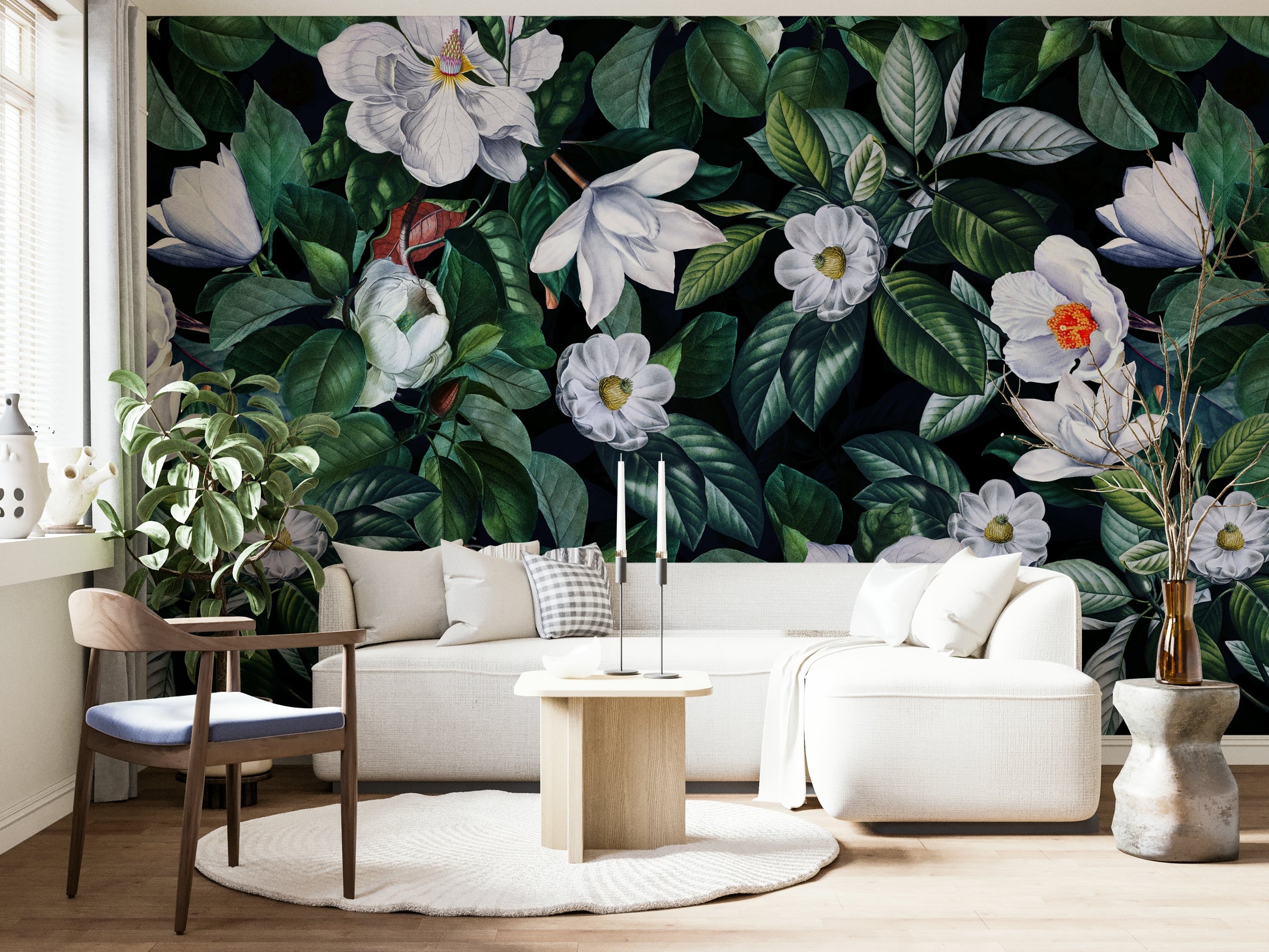 The composition is full and decorative.

