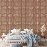 The image shows a flowing, wave-like design with a subtle canvas texture.

