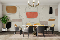 An elegant wall mural with a modern abstract design.

