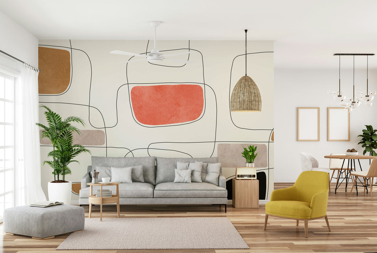 The design is made of soft, flowing, organic shapes.

