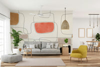 The design is made of soft, flowing, organic shapes.

