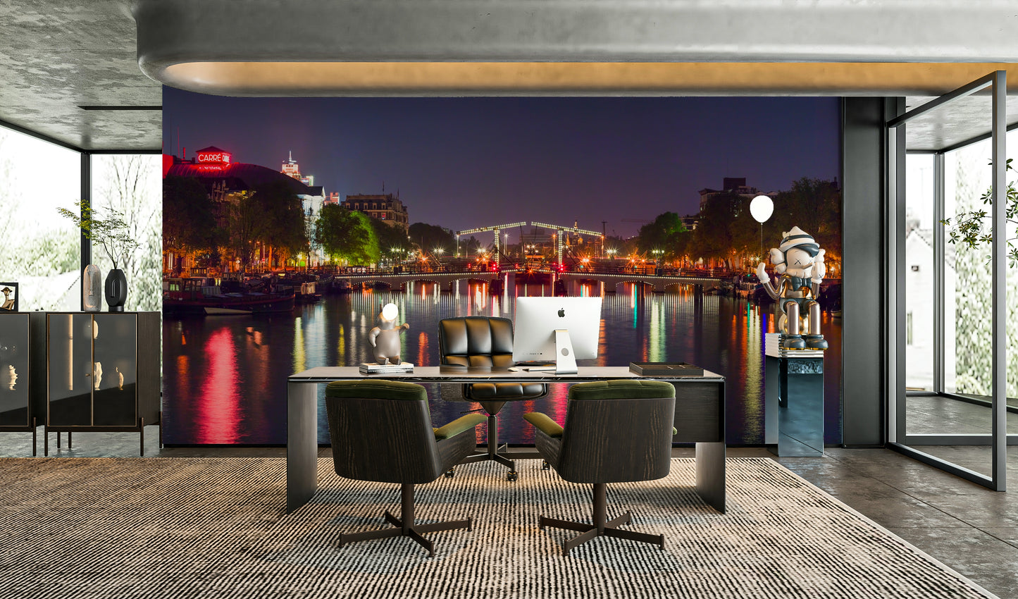 The buildings are a classic Dutch architectural style.

