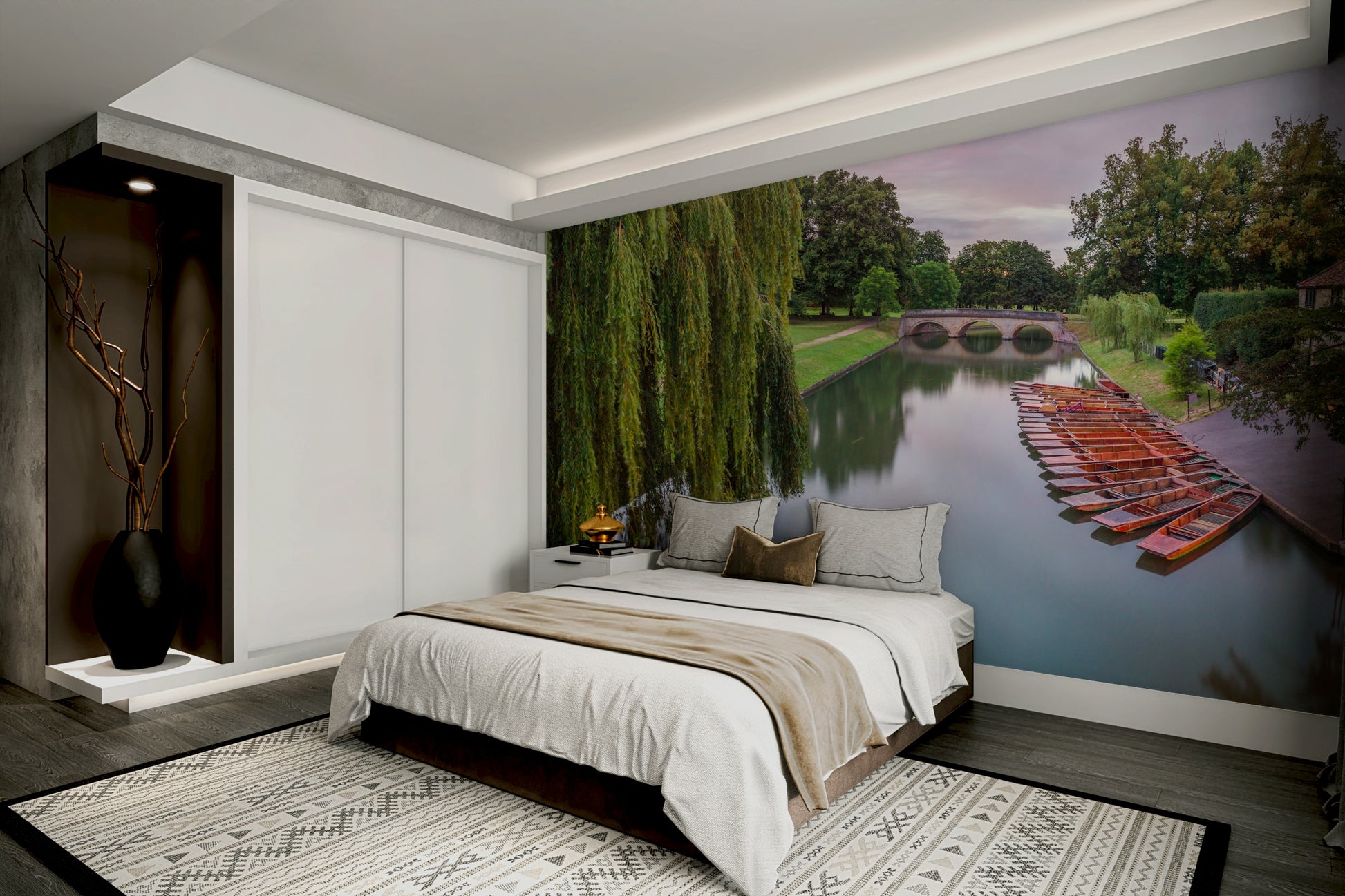 The scene is set at dawn, with soft, gentle light.

