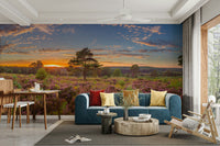 The sky is a mix of soft colors like yellow, pink, and orange.

