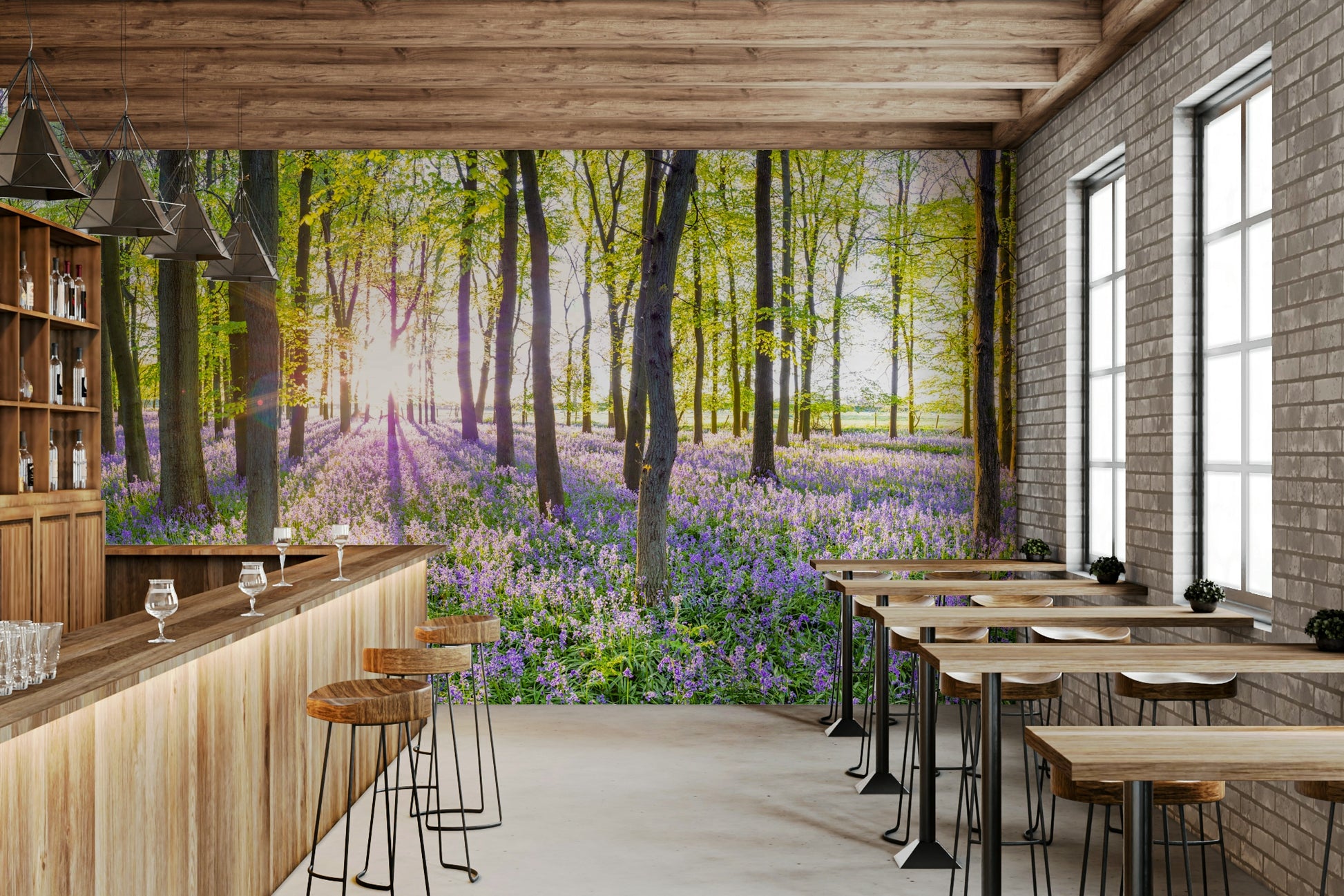 A small path is visible leading into the woods.

