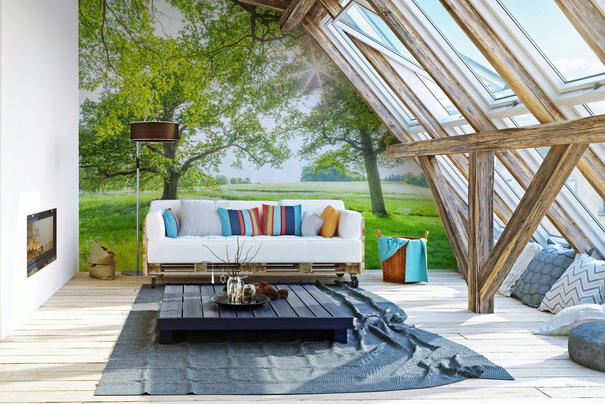 The colors are muted and gentle, with soft greens, yellows, and purples.

