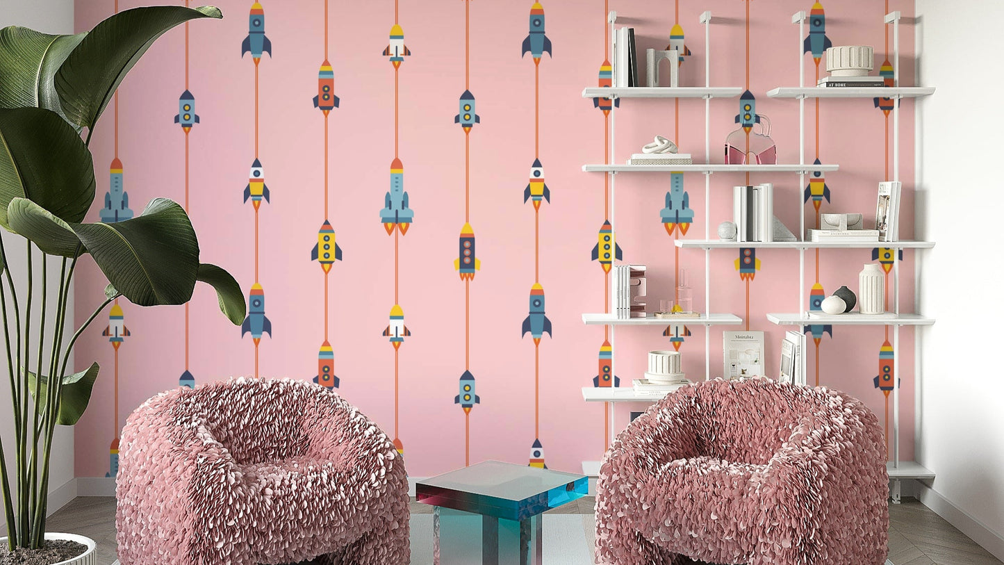 A wallpaper featuring a graphic, artistic space pattern.

