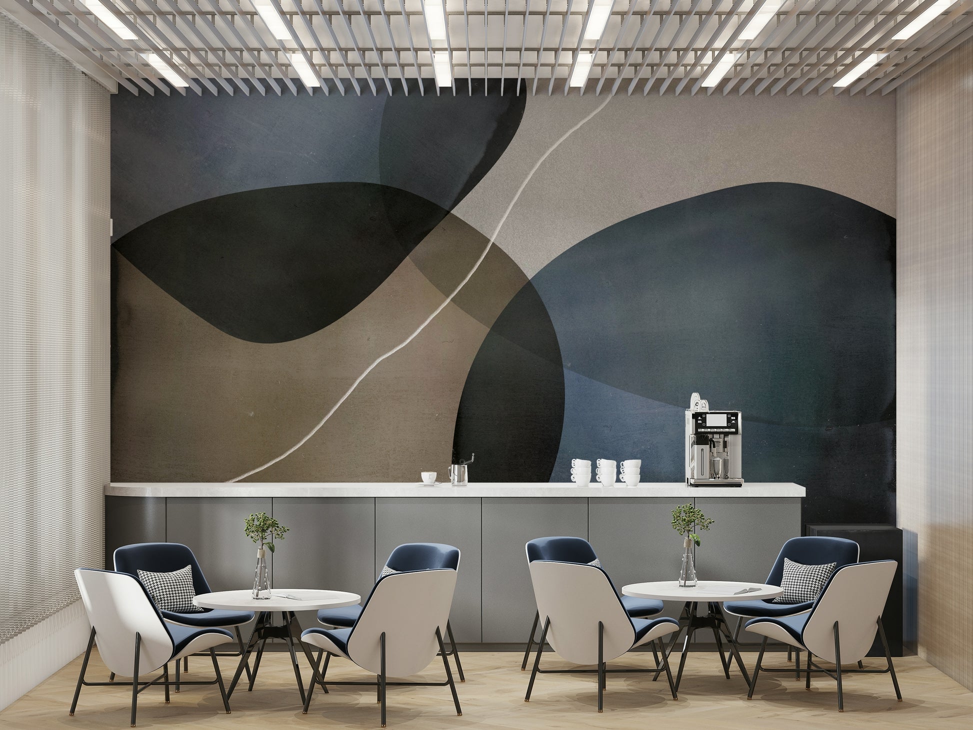 The colors are muted and gentle, with soft blues, grays, and beiges.

