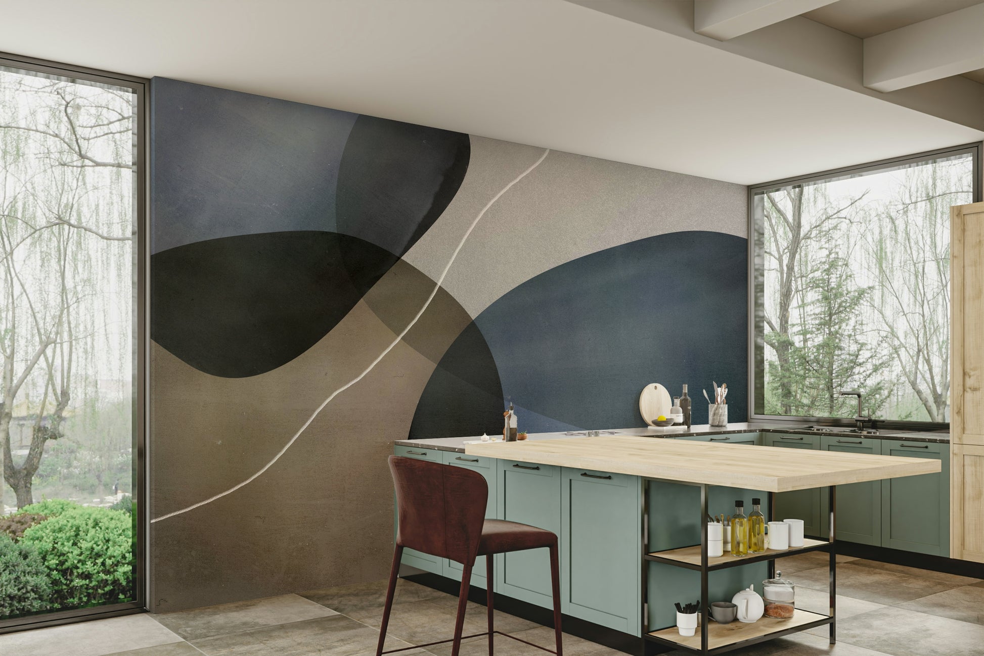 The lines are delicate and the shapes are fluid.

