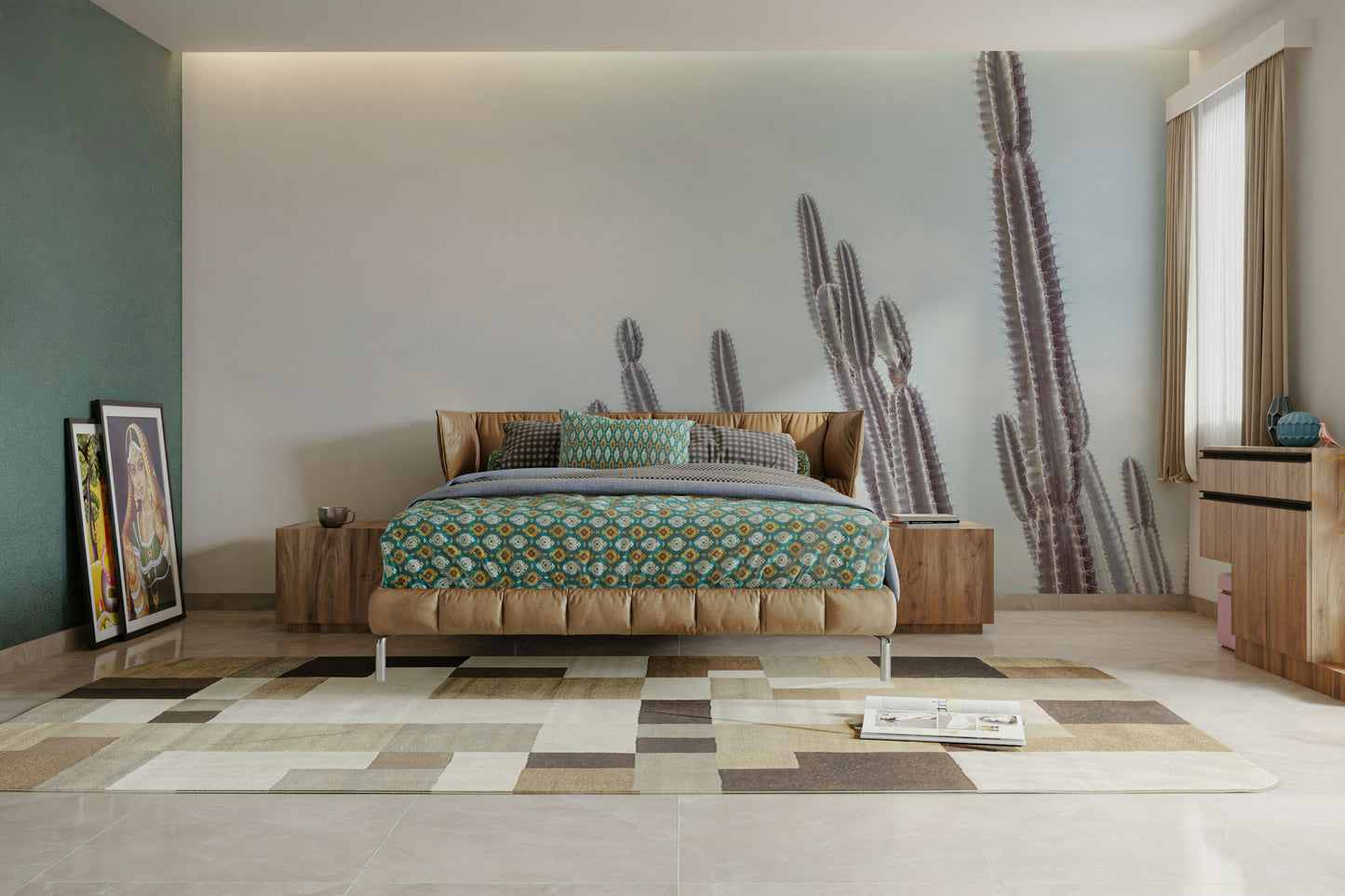 The scene is set at sunset or sunrise, with a soft light.

