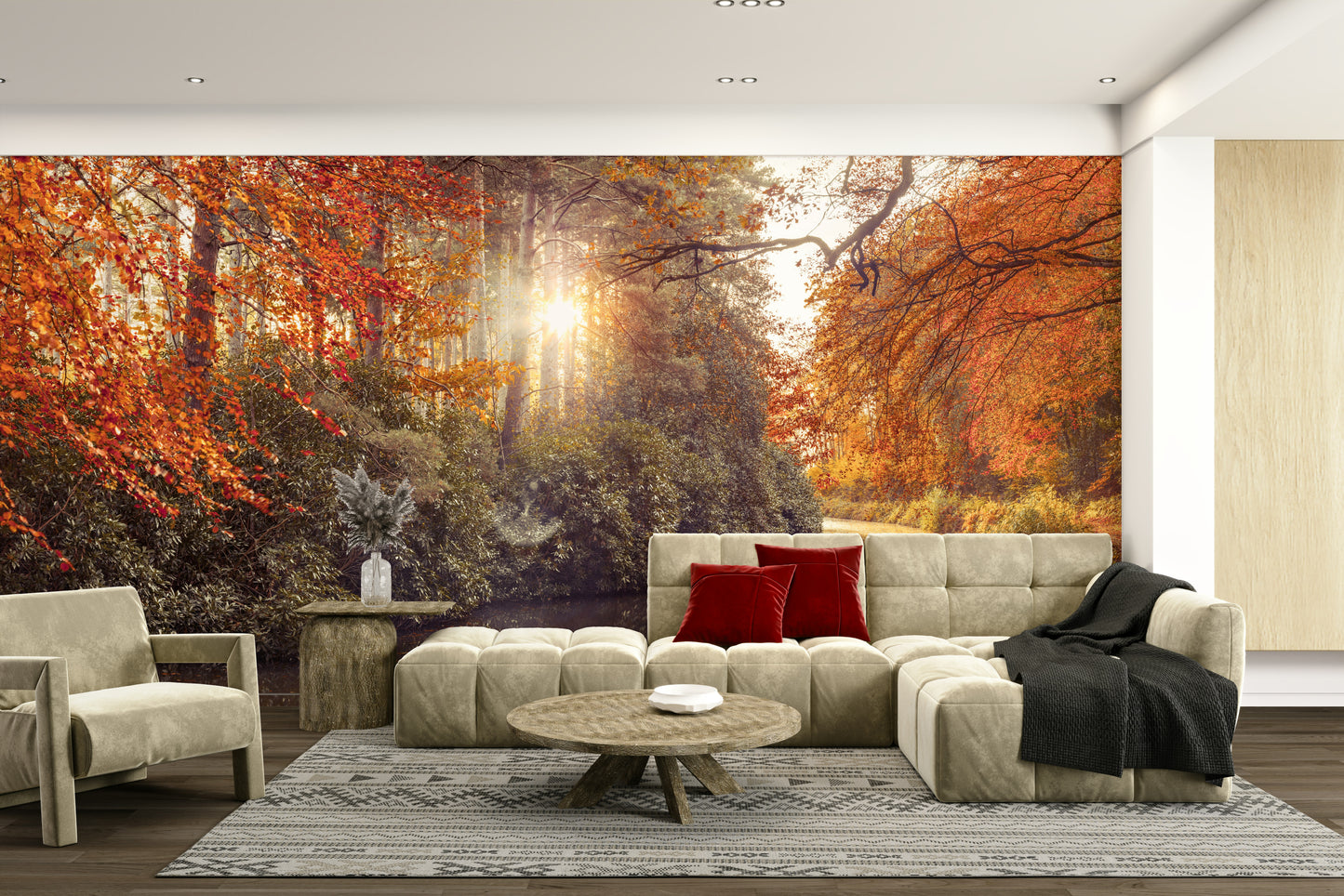 The wallpaper for walls being admired in a home.

