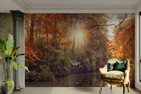 An angled shot of the mural's gentle color palette.

