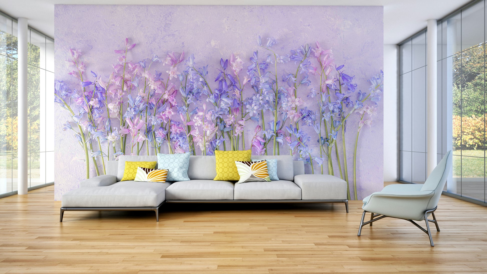 A close-up of the detailed texture in the floral design.

