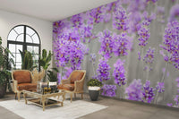 An angled shot of the mural's gentle color palette.

