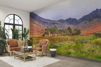 A detail shot of the rolling hills in the wallpaper.

