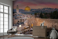 A detail shot of the elegant lines in the wallpaper.

